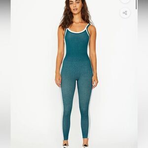 Cream Yoga Cape Jumpsuit TEAL